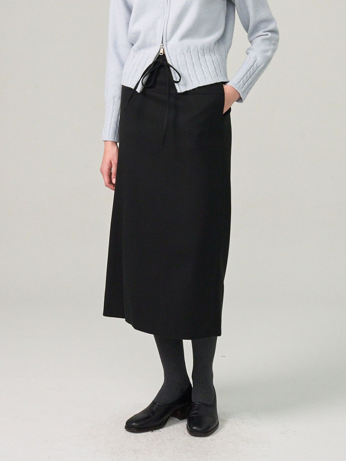 헌치(HUNCH) Side Slit H-Line Maxi Skirt (2color)