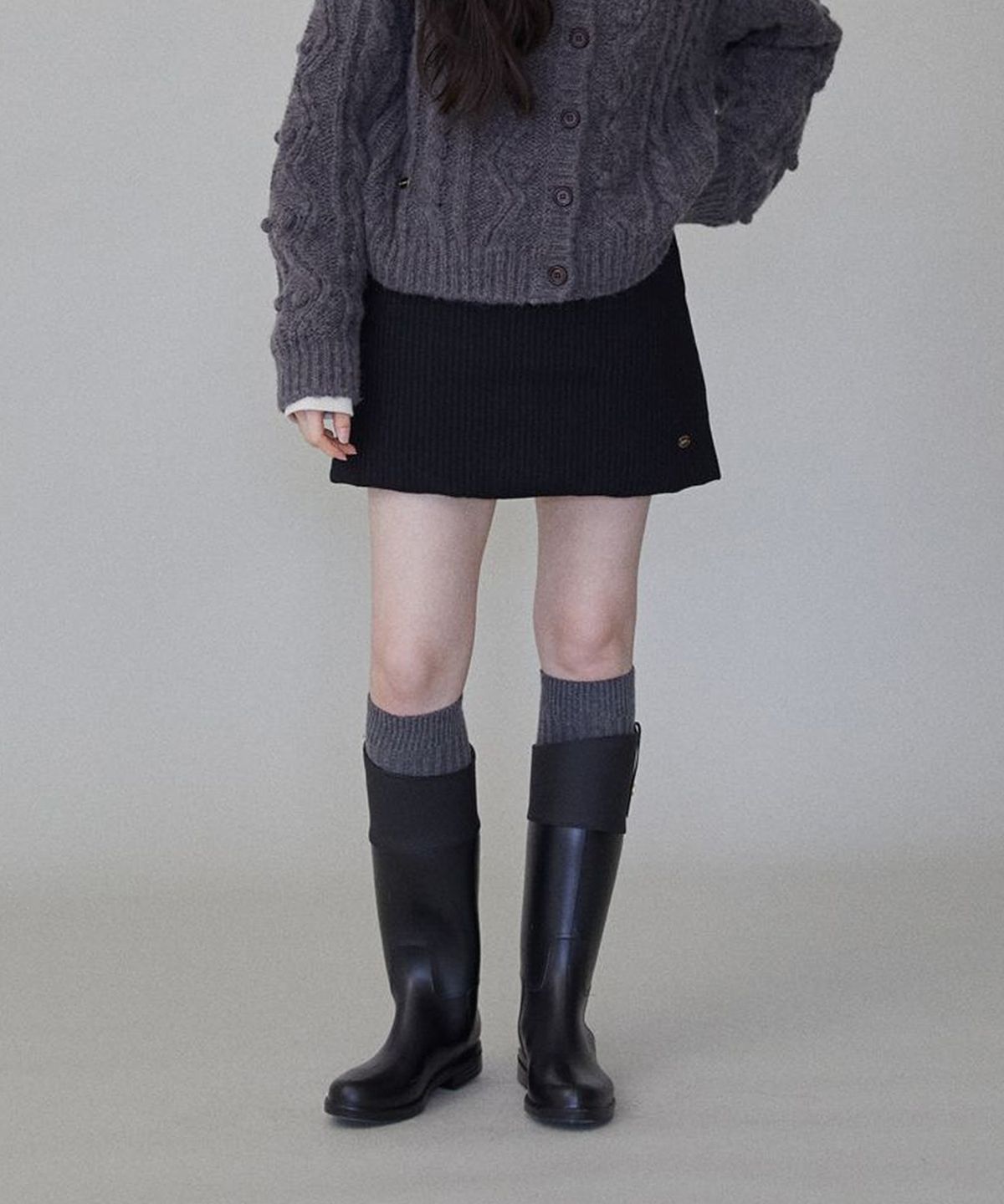 호와스(HOWUS) MONROE GOOSE SKIRT (BLACK)