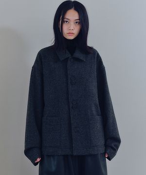 유니섹스 에든버러 하프 코트 차콜