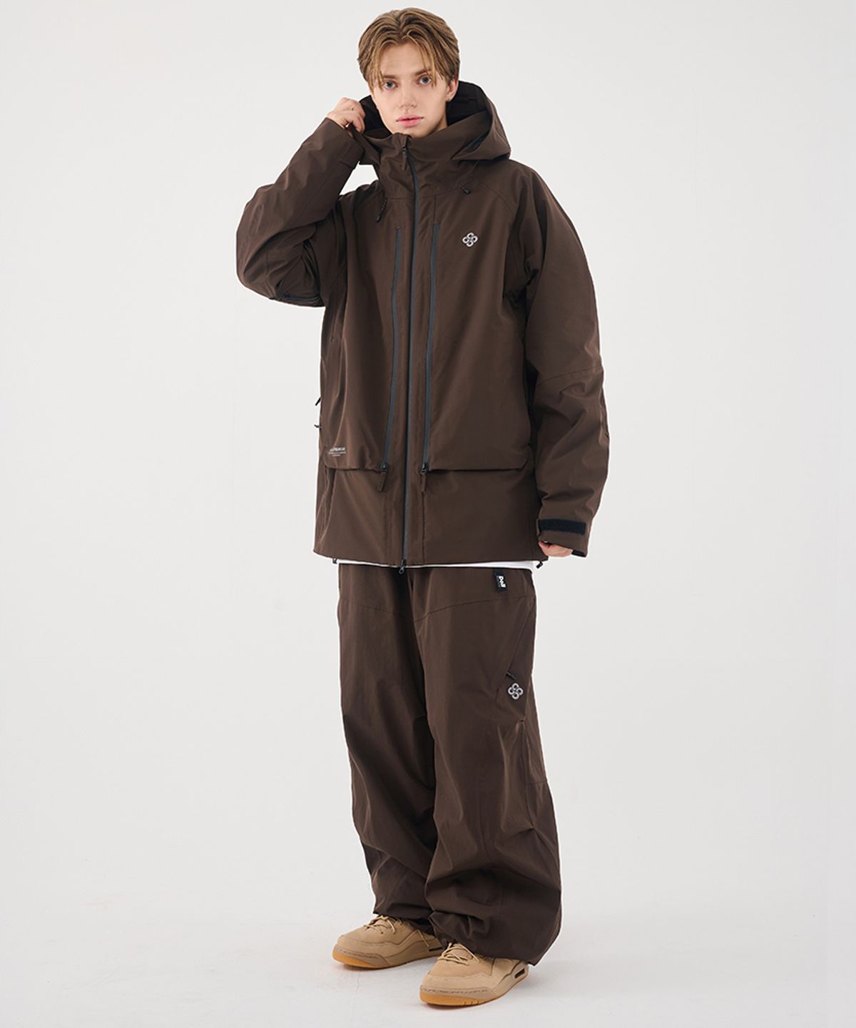 돌아우터웨어(DOLL OUTERWEAR) 2526 브릭 자켓(3L)&팬츠 세트 DARK CHOCO 남녀공용