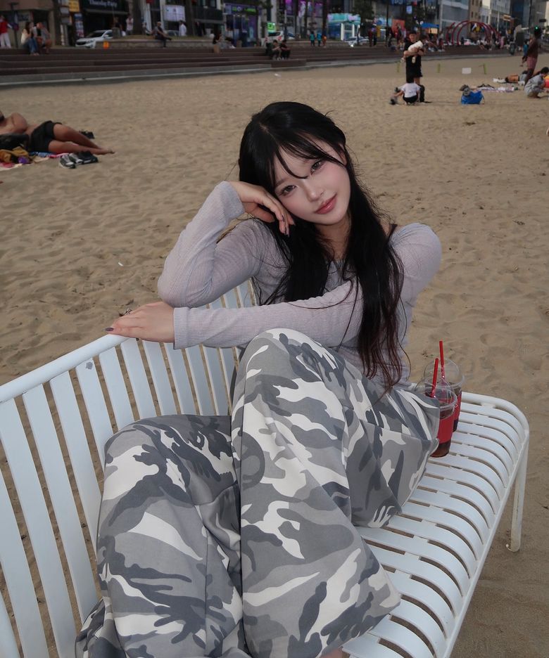 스터드 스웻 팬츠 (카모 아이보리)