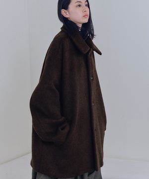 유니섹스 럭스 미디 코트 브라운