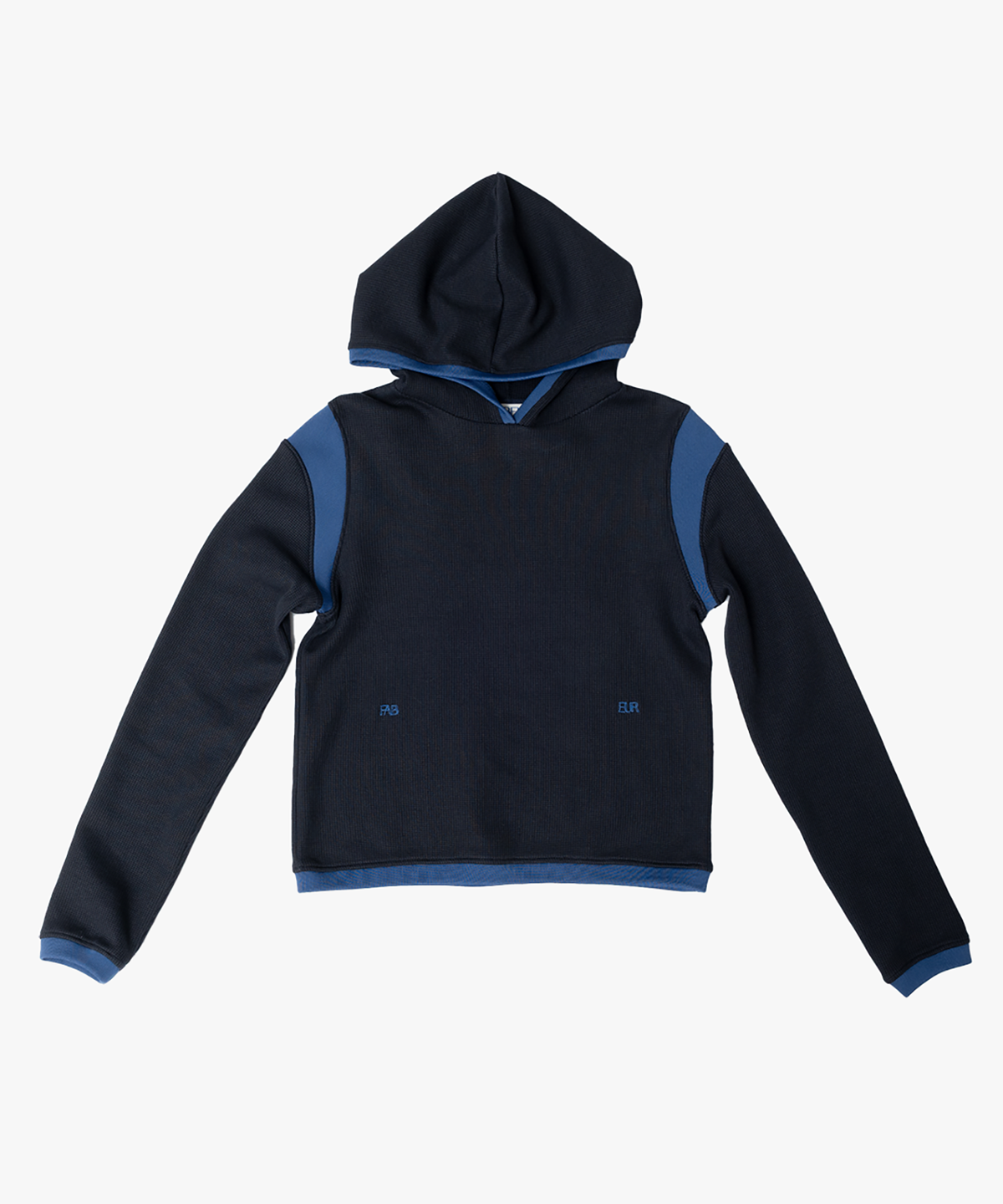 파버(FABEUR) COLORBLOCK CROPPED HOODIE (NAVY/BLUE)