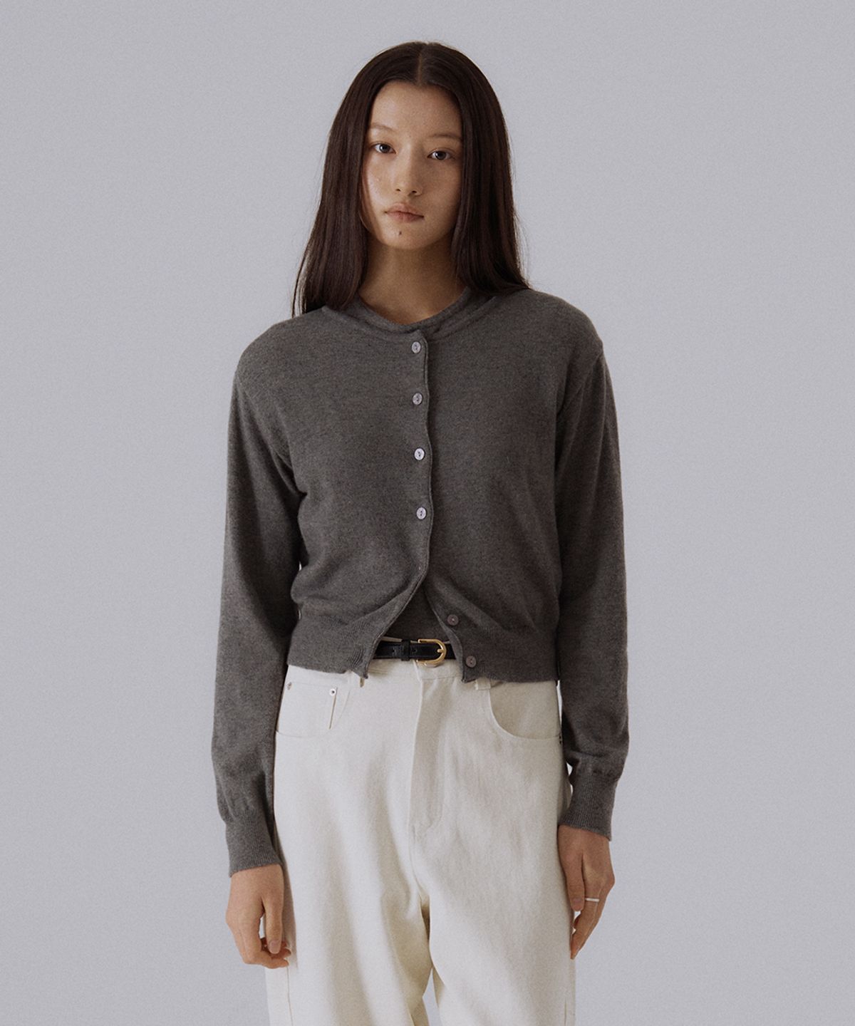 실른(SILN) Ever wool knit cardigan (GREY)
