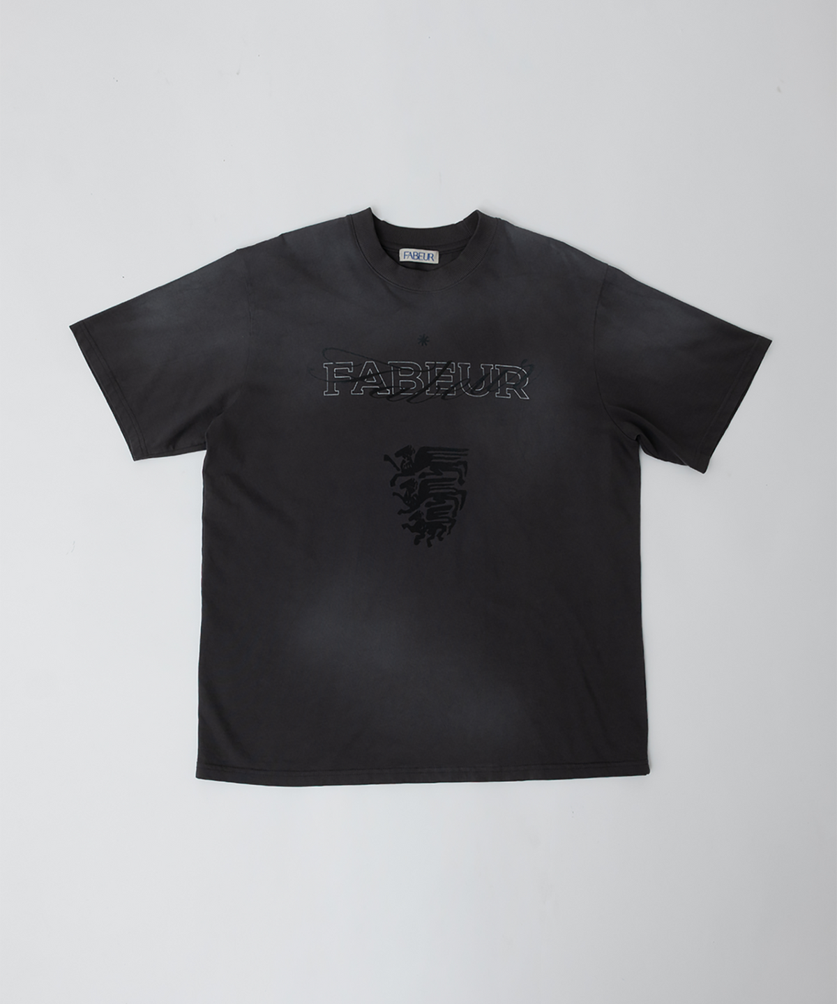 파버(FABEUR) WASHED GRAPHIC T-SHIRT (CHARCOAL)