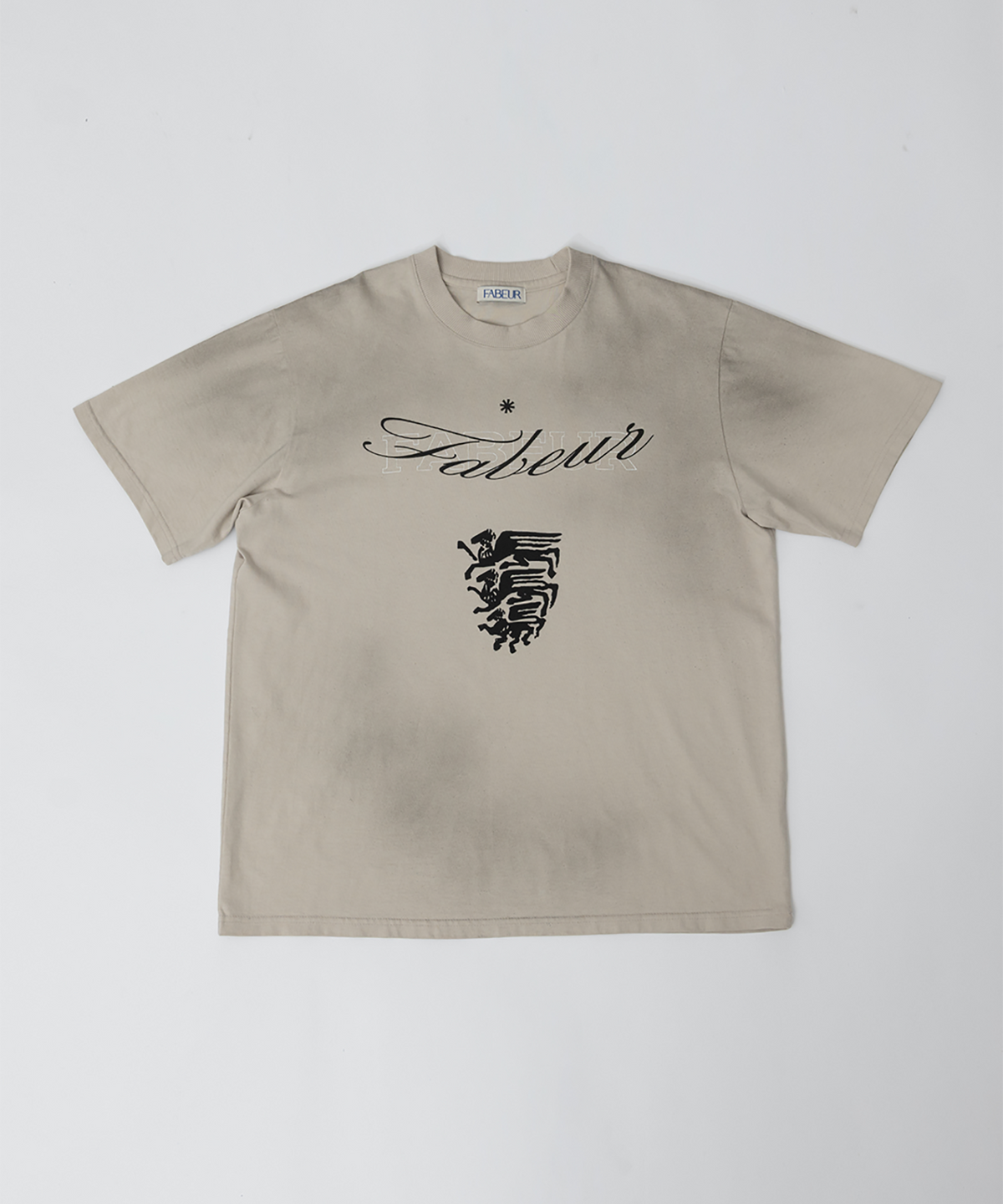 파버(FABEUR) WASHED GRAPHIC T-SHIRT (BEIGE)