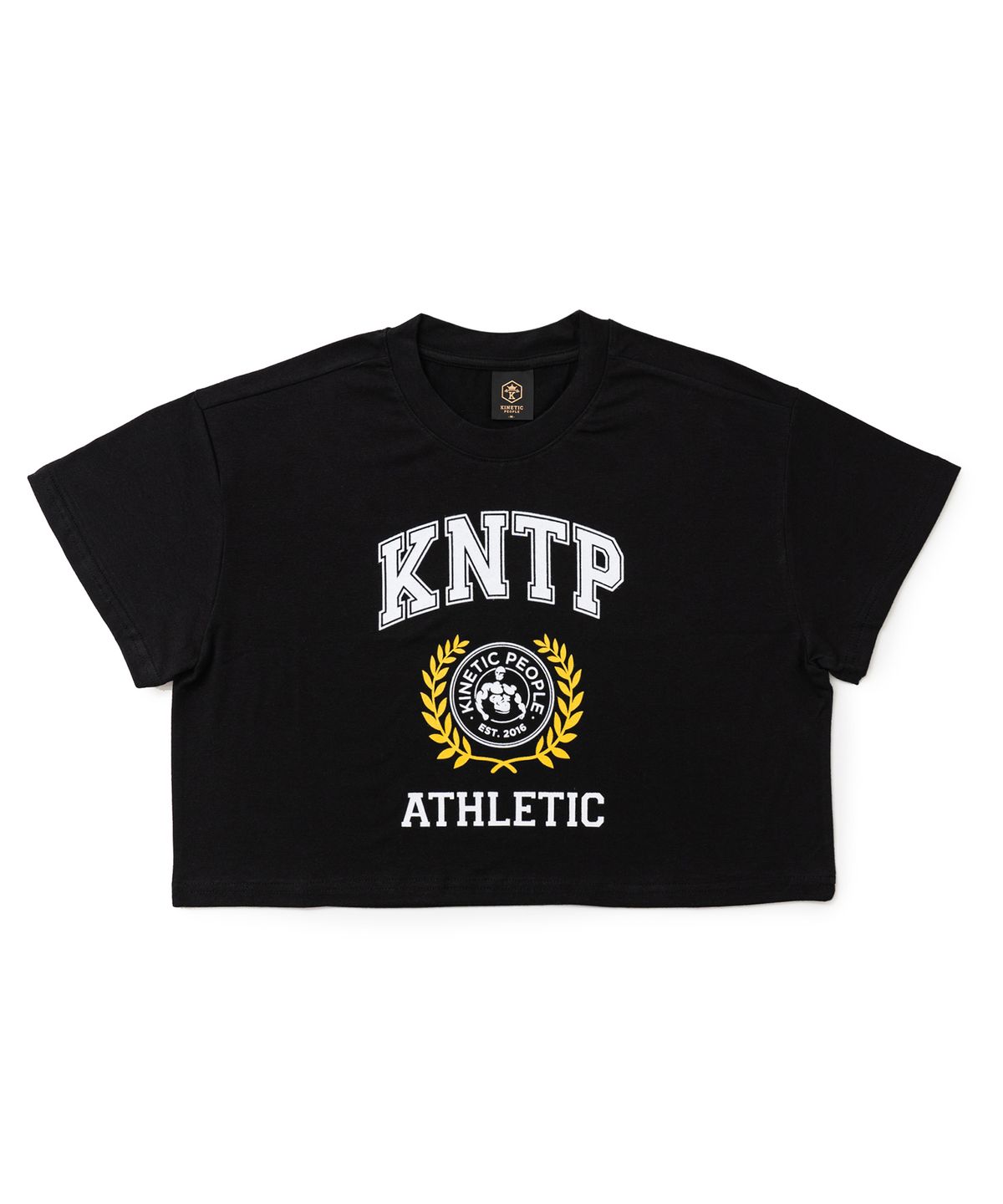 키네틱피플(KINETICPEOPLE) 불독 크롭 티셔츠 블랙
