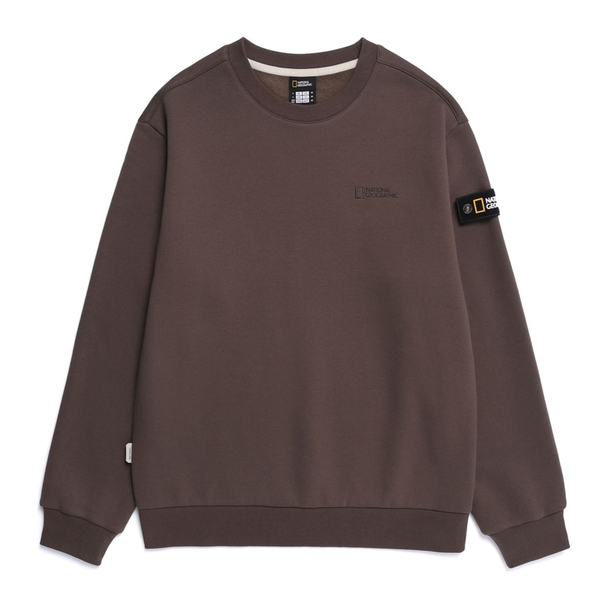 내셔널지오그래픽(NATIONALGEOGRAPHIC) N254USW920 폴리카터 스몰 로고 맨투맨 BROWN