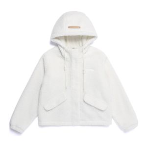 N254WFJ920 여성 플리스 후드 점퍼 O/WHITE