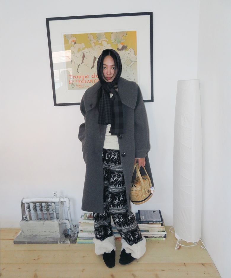 Sailor Collar Overfit Coat, Grey