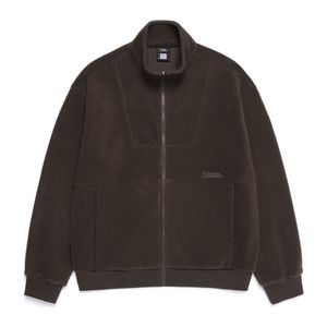 N254UFT960 변형 플리스 하이넥 집업 BROWN