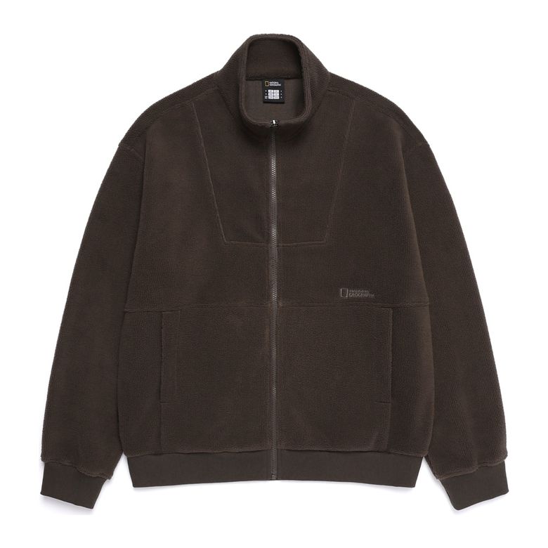 N254UFT960 변형 플리스 하이넥 집업 BROWN