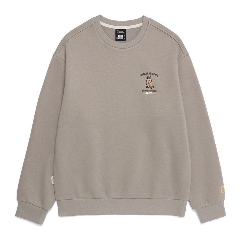 N254USW930 동물 그래픽 맨투맨 OAK BEIGE