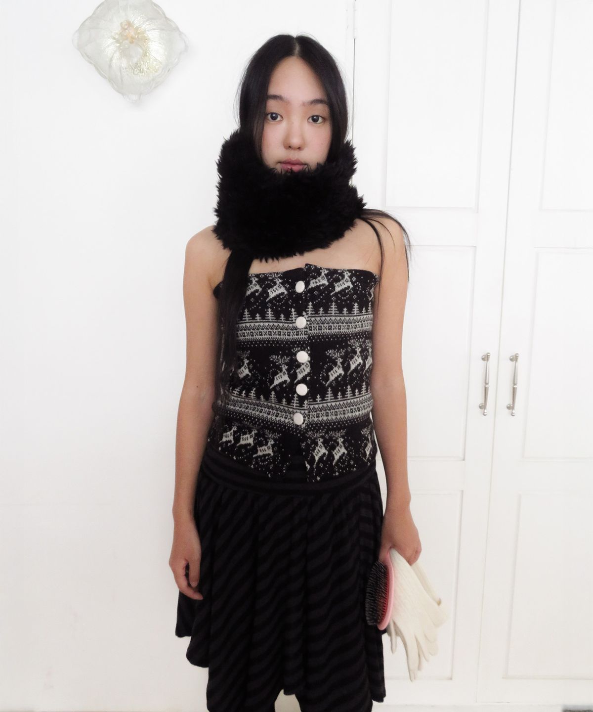 펀프롬펀(FUNFROMFUN) Nordic Buttons Bustier, Black
