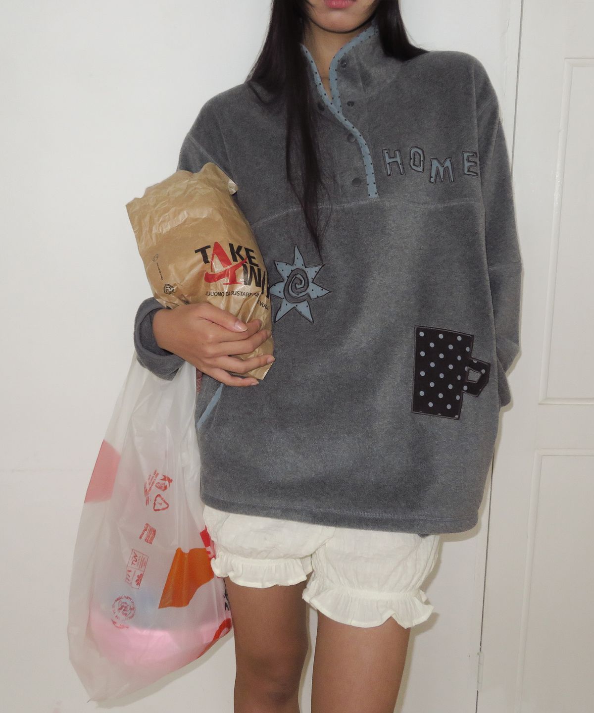 펀프롬펀(FUNFROMFUN) Things I Adore Fleece, Charcoal