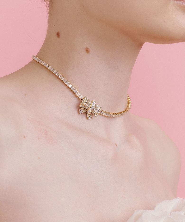 Ribbon mini Choker (Gold)