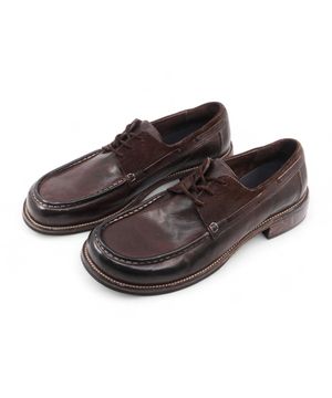 해머 텀블다이 워싱레더 보트슈즈 브라운