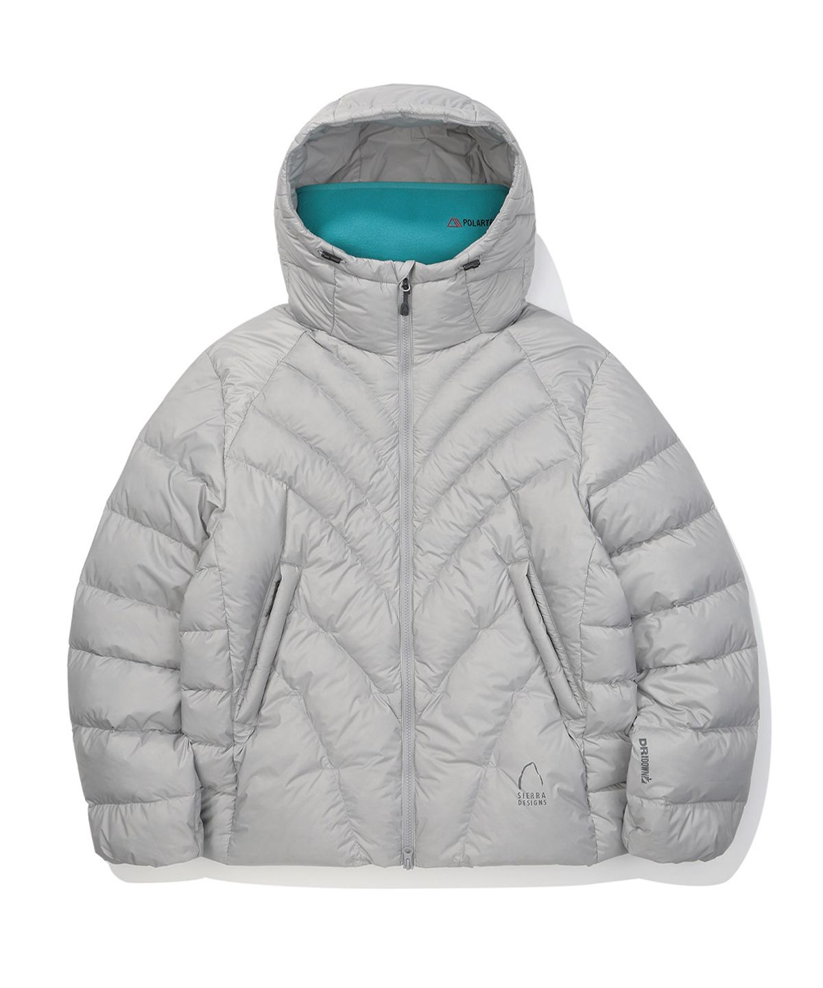 시에라디자인(SIERRA DESIGNS) 칼(CAL) 구스다운 후드자켓 LIGHT GREY