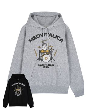 뮤탈리카 락앤롤 캣 드러머 오버핏 후디 (2color)