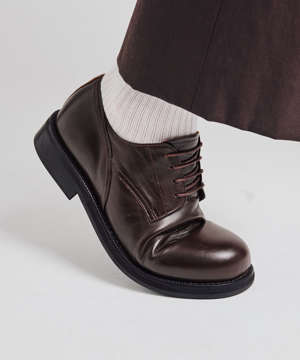 식스핏(6FT) [너드킹 x 식스핏] [+5cm] NOIR FOLD HORSEHIDE DERBY (BROWN)