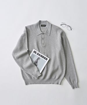 하찌 버튼업 카라 니트 (그레이)