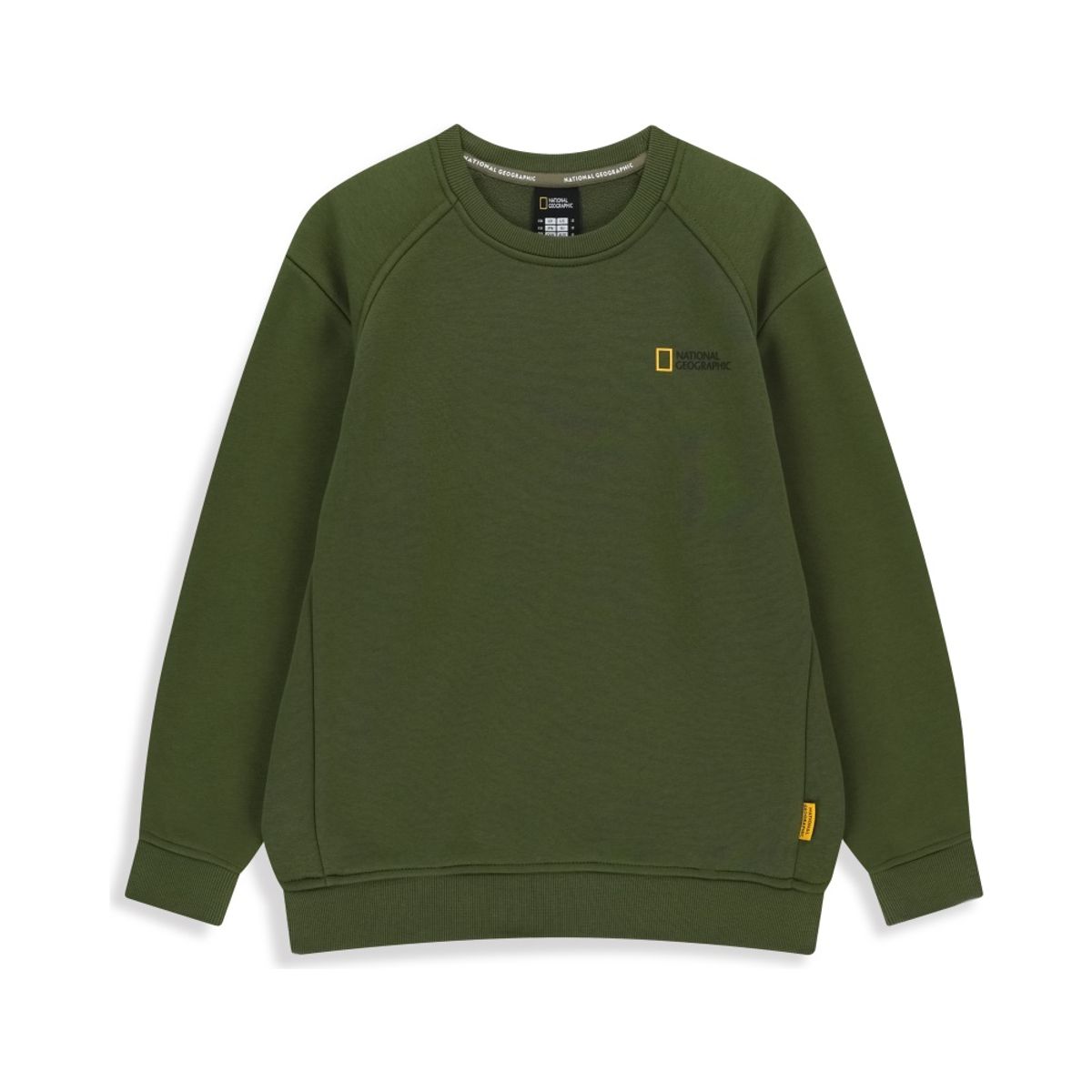 내셔널지오그래픽 키즈(NATIONAL GEOGRAPHIC KIDS) K254USW940 시즌 백그래픽 맨투맨 (융기모) KHAKI