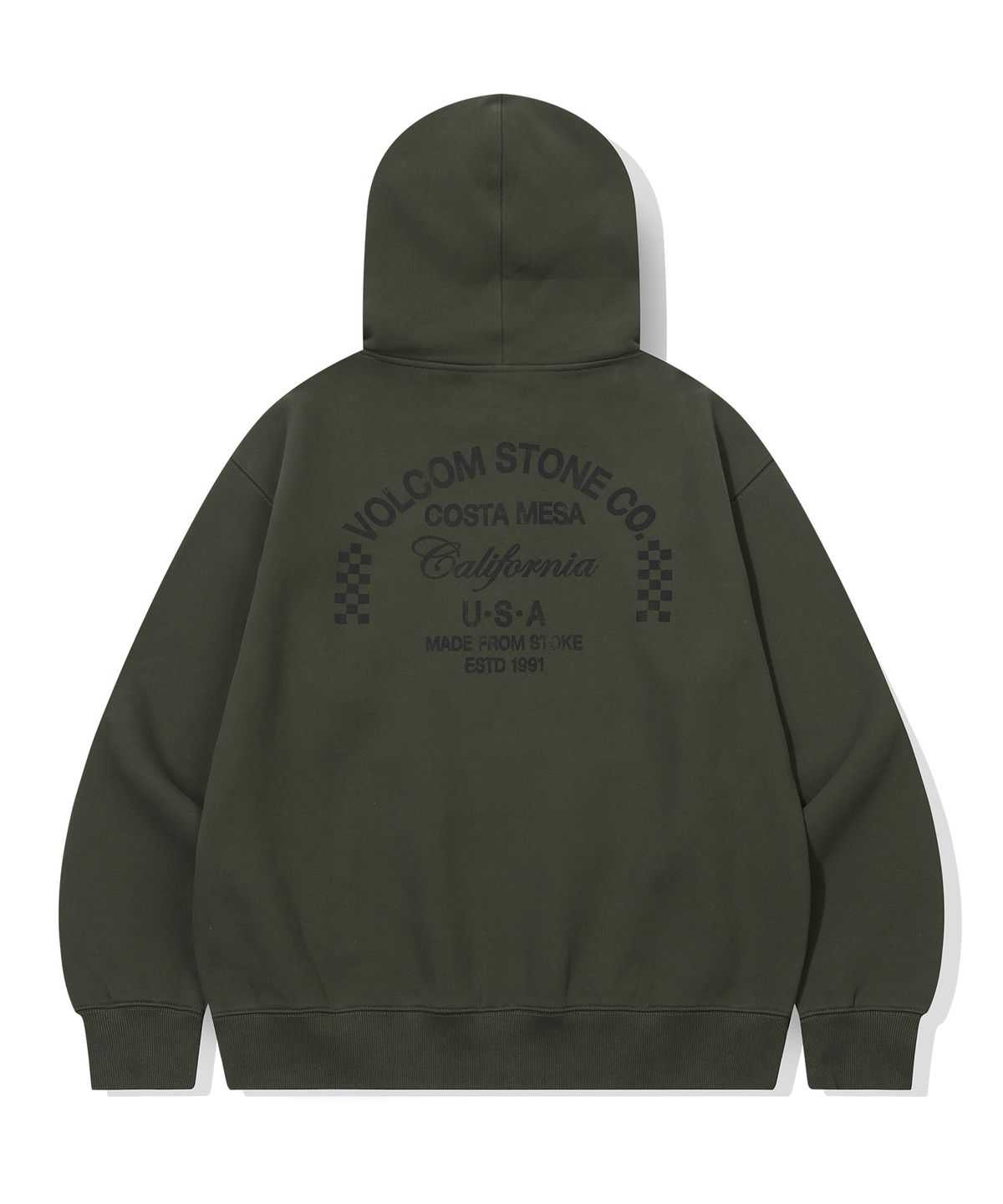 볼컴(VOLCOM) 어드레스 체커 기모 후드(올리브)