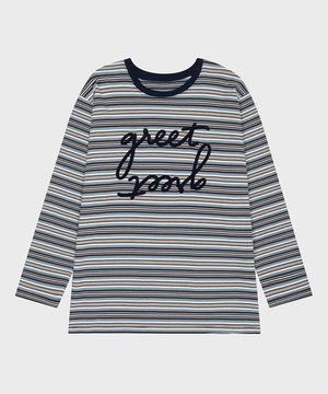 그리트 부클 스트라이프 오버핏 티_Greet Stripe T_2colors