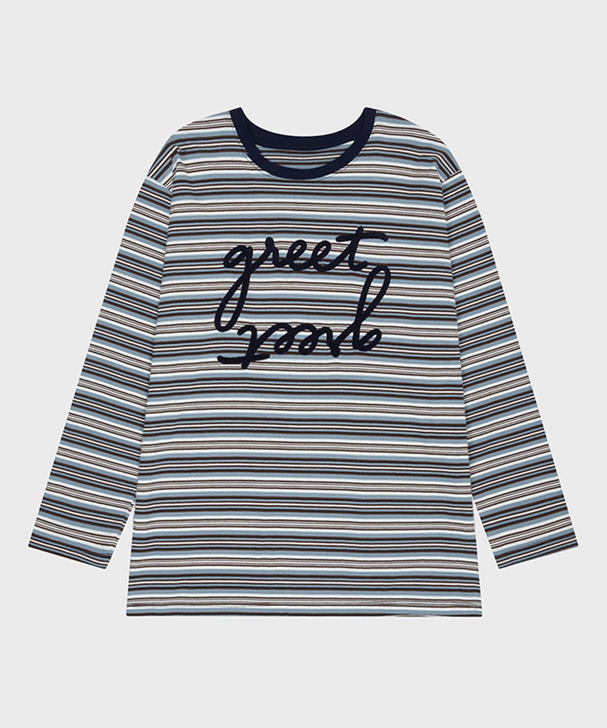 뮈르뮈르(MURMURE) 그리트 부클 스트라이프 오버핏 티_Greet Stripe T_2colors