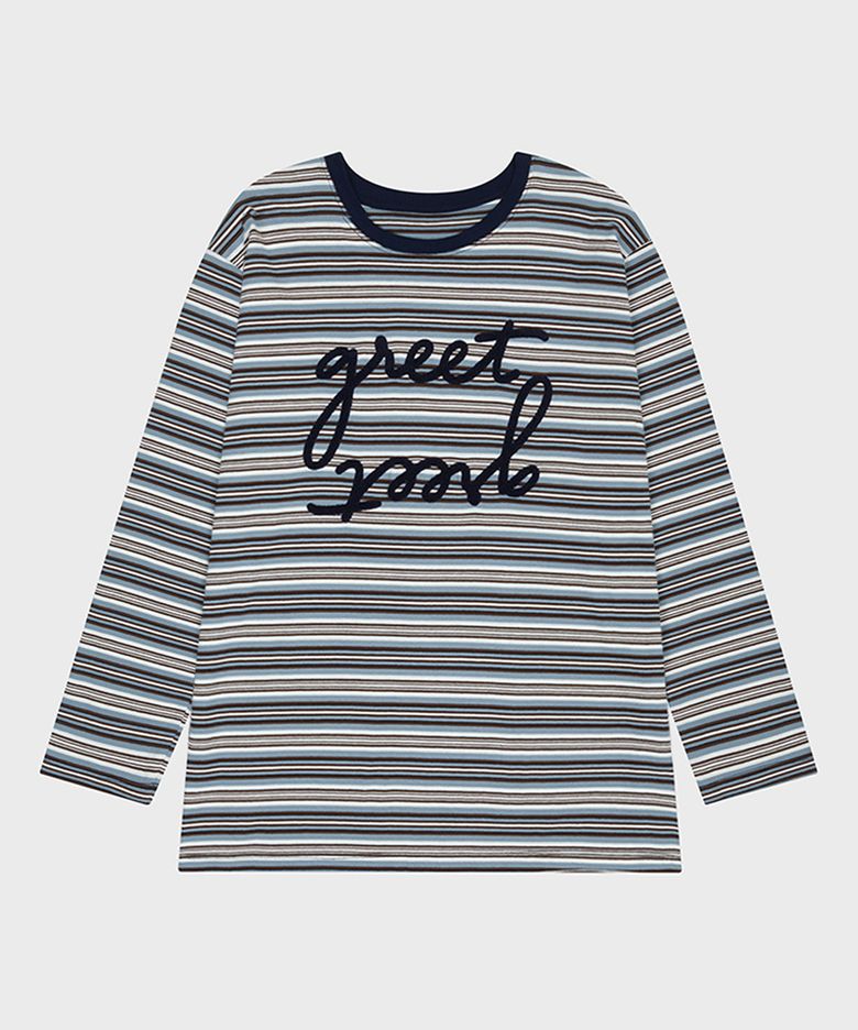 그리트 부클 스트라이프 오버핏 티_Greet Stripe T_2colors