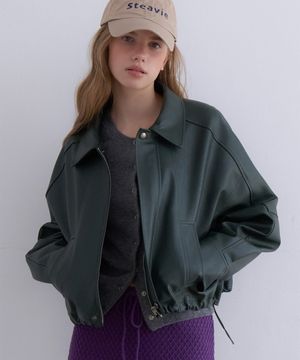 네브니 레더 스트링 자켓_Nevni PULeather Jacket_2colors