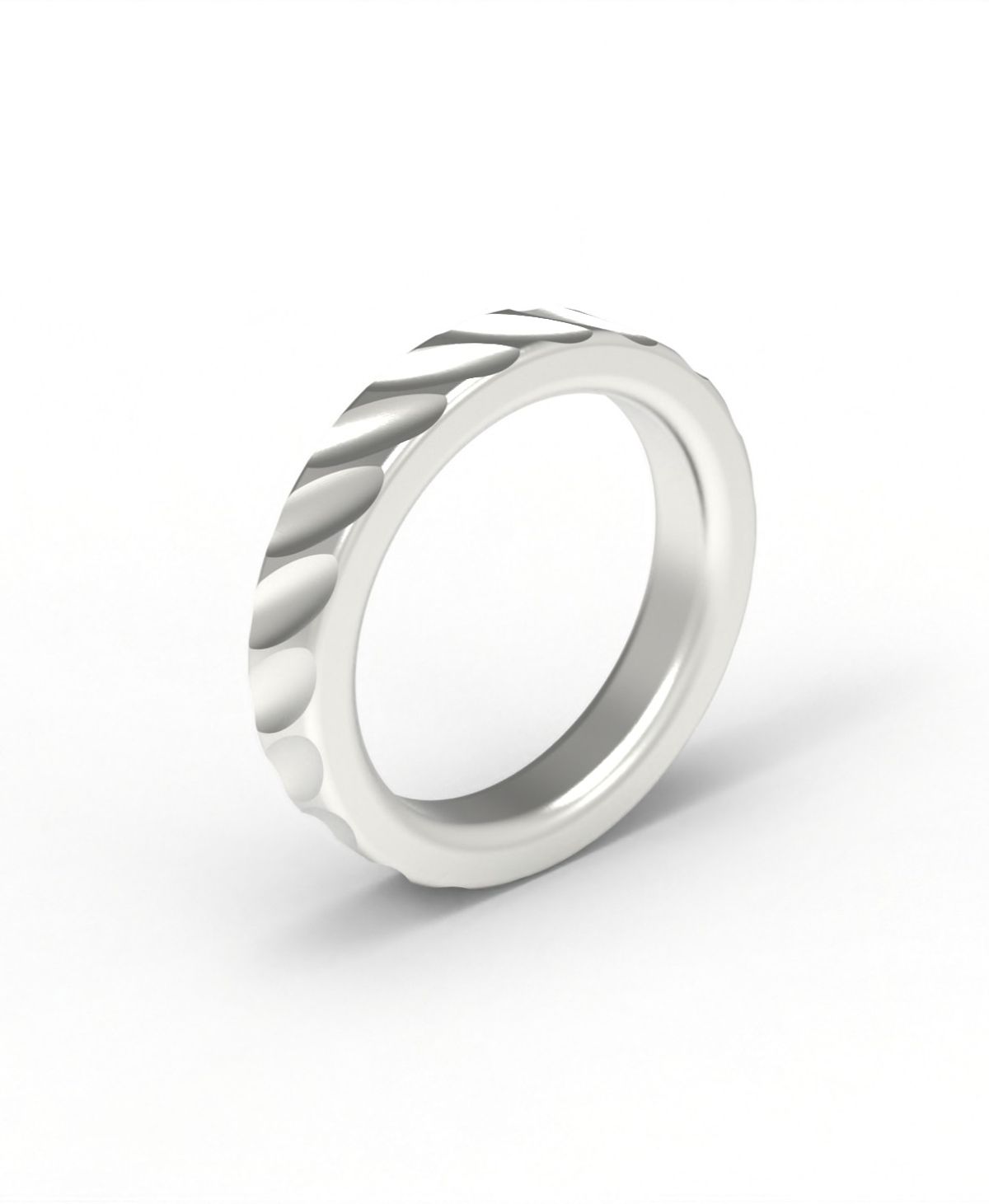 르네오브제(RENEOBJET) GRO WAVE(03) OBLIQUE RING [STERLING SILVER] 기하학 디자인 패턴 포인트 925 실버 반지