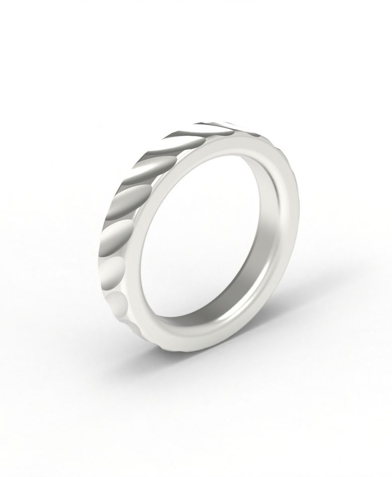 GRO WAVE(03) OBLIQUE RING [STERLING SILVER] 기하학 디자인 패턴 포인트 925 실버 반지