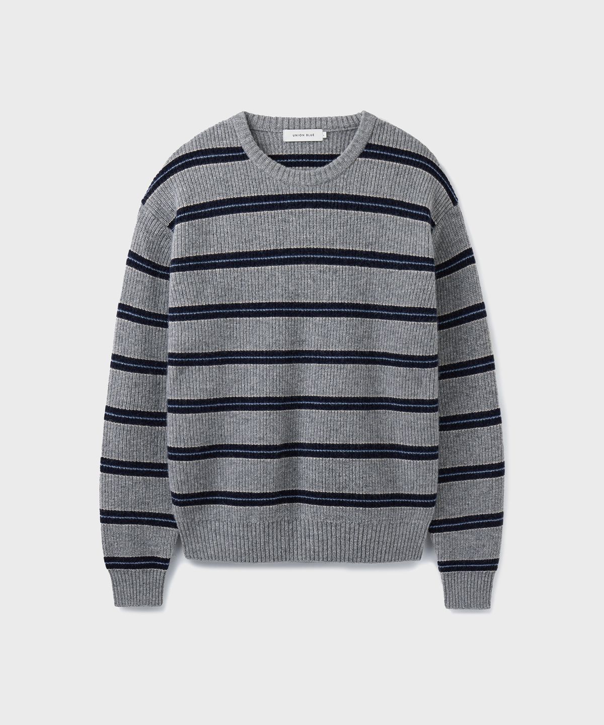 유니온블루(UNION BLUE) HARBOR STRIPE KNIT [MARINE GRAY]
