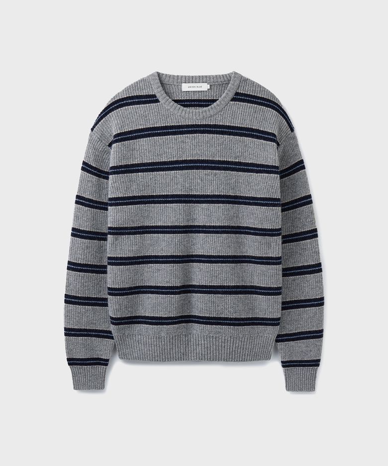 HARBOR STRIPE KNIT [MARINE GRAY]