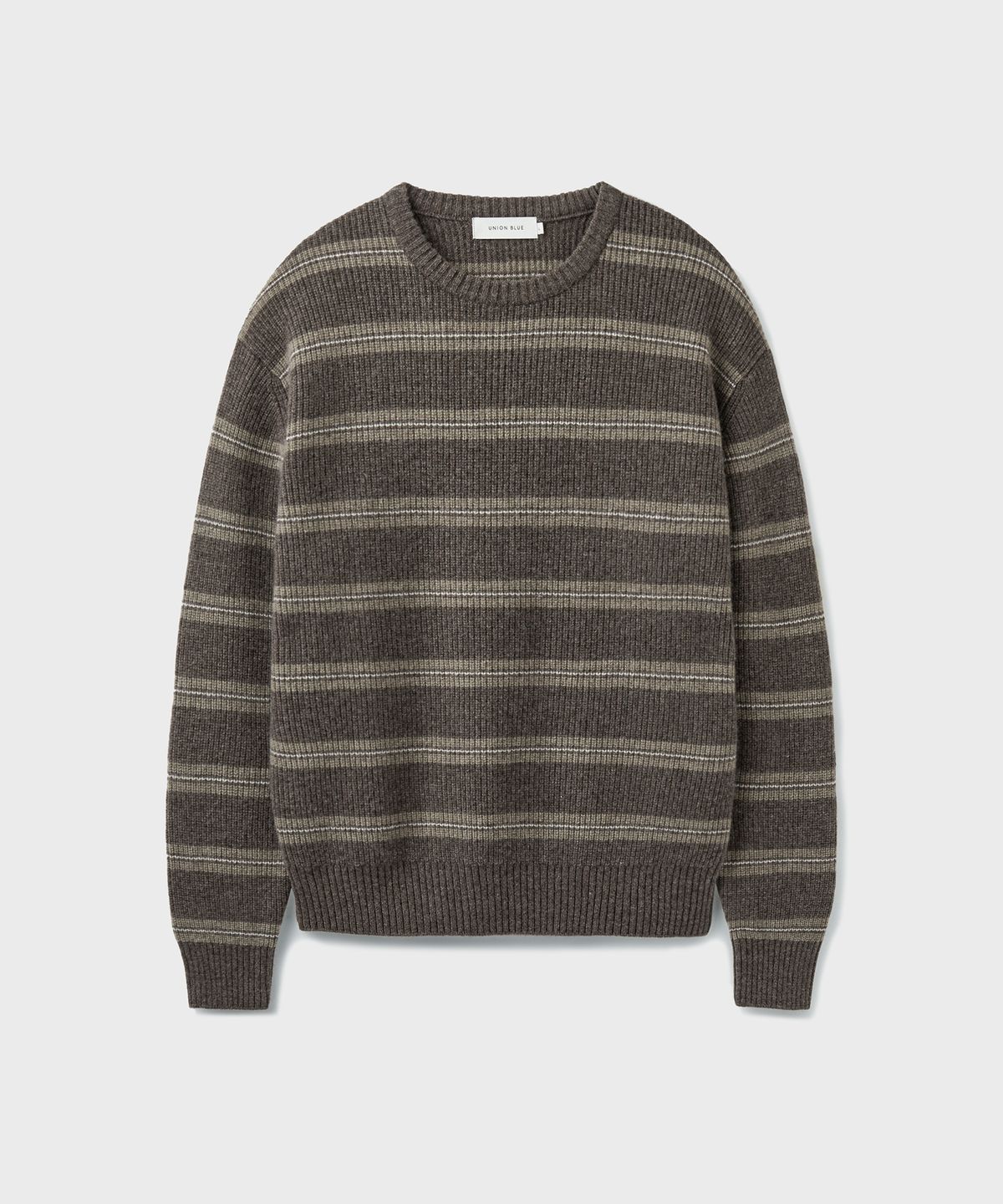 유니온블루(UNION BLUE) HARBOR STRIPE KNIT [MOSS BROWN]