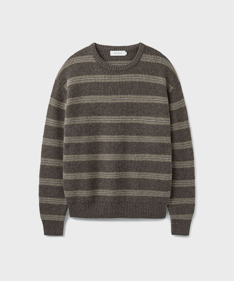 HARBOR STRIPE KNIT [MOSS BROWN]