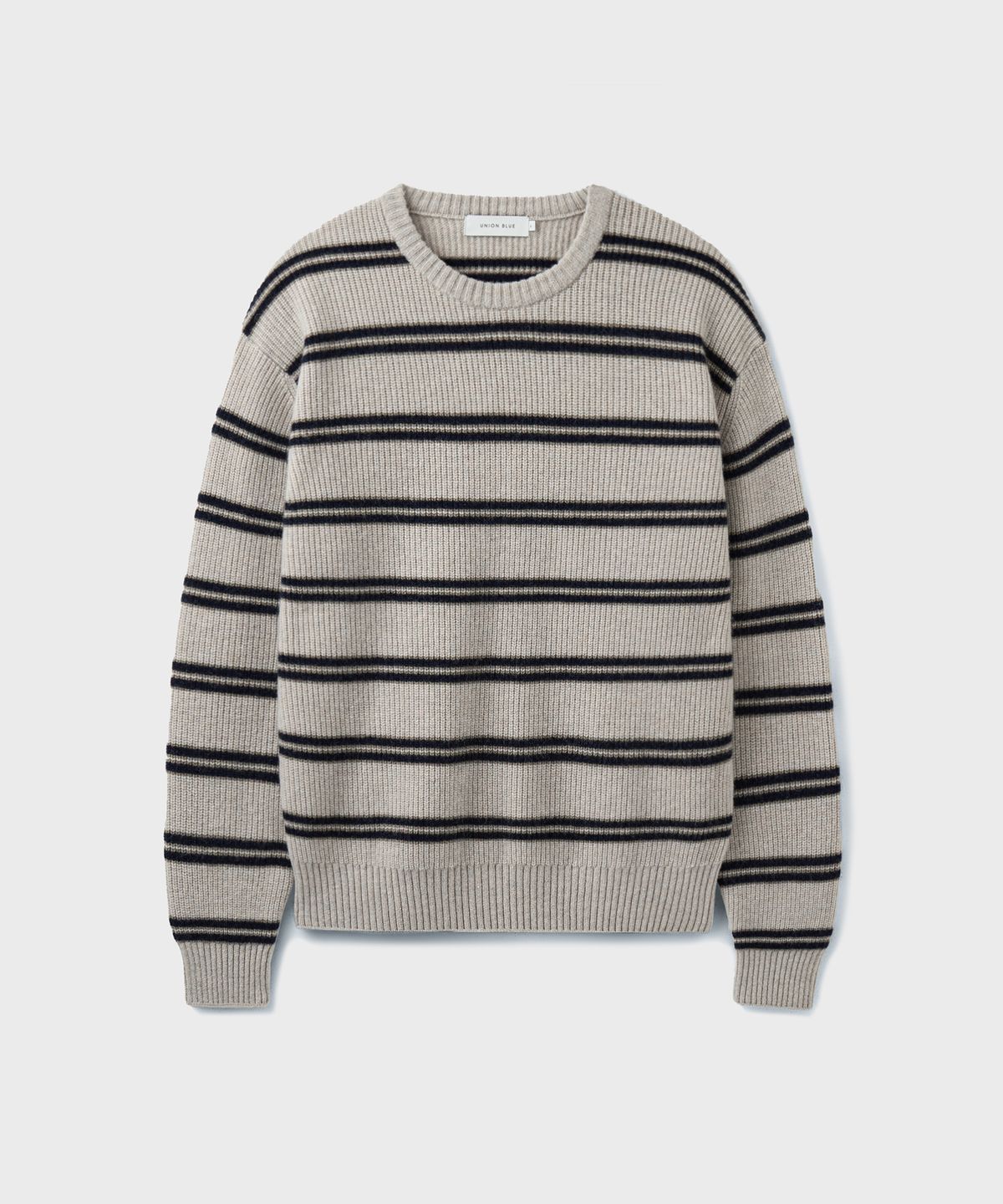 유니온블루(UNION BLUE) HARBOR STRIPE KNIT [PEBBLE BEIGE]