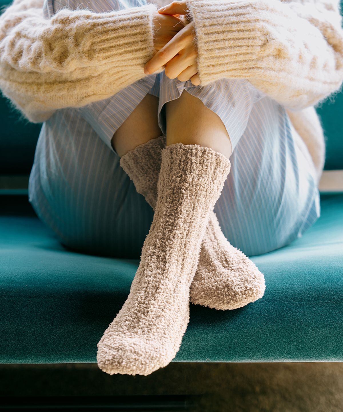 삭피엔스(SOCKPIENS) [4팩] 털빠짐 없는 무압박 수면양말_미끄럼방지