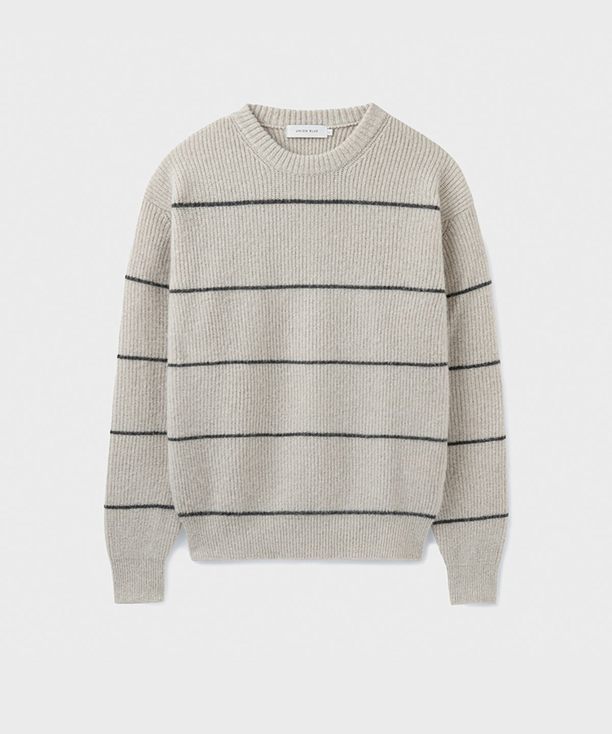 유니온블루(UNION BLUE) ALPACA BRUSHED STRIPE KNIT [IVY SAND]