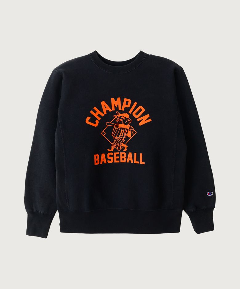 리버스위브 BASEBALL 레귤러핏 기모 스웨트셔츠 Off Black