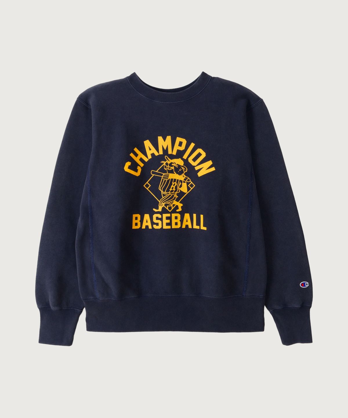 챔피온(CHAMPION) 리버스위브 BASEBALL 레귤러핏 기모 스웨트셔츠 Midnight Blue