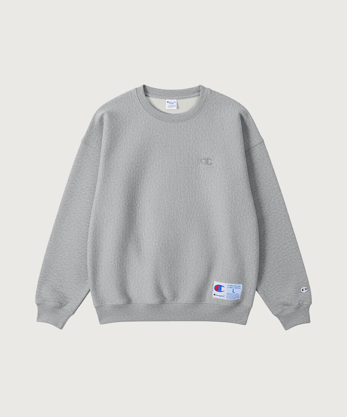 챔피온(CHAMPION) C로고 오버핏 조그택 스웨트셔츠 Oxford Grey