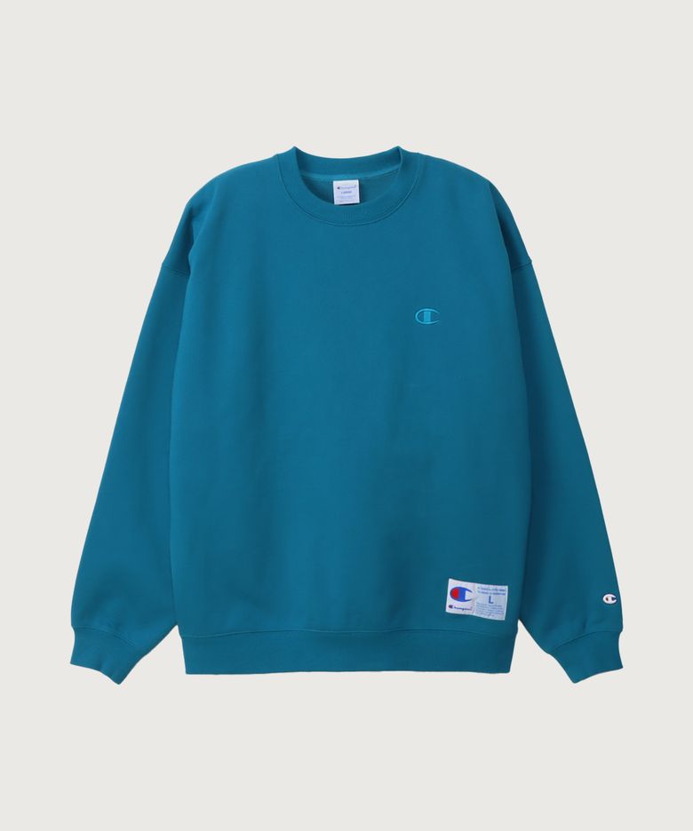 C로고 오버핏 조그택 스웨트셔츠 Blue Green