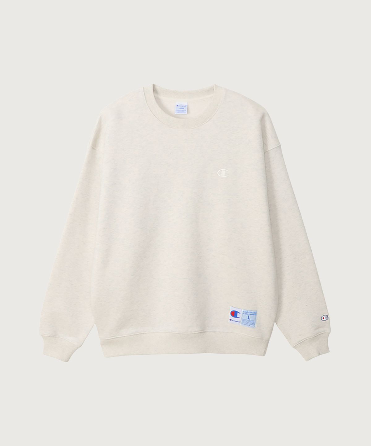 챔피온(CHAMPION) C로고 오버핏 조그택 스웨트셔츠 Oatmeal