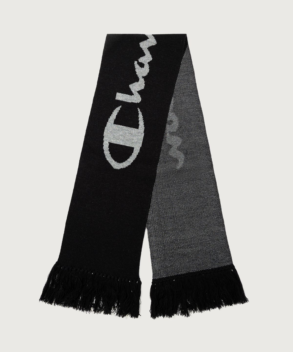 챔피온(CHAMPION) 빅 로고 니트 머플러 Black
