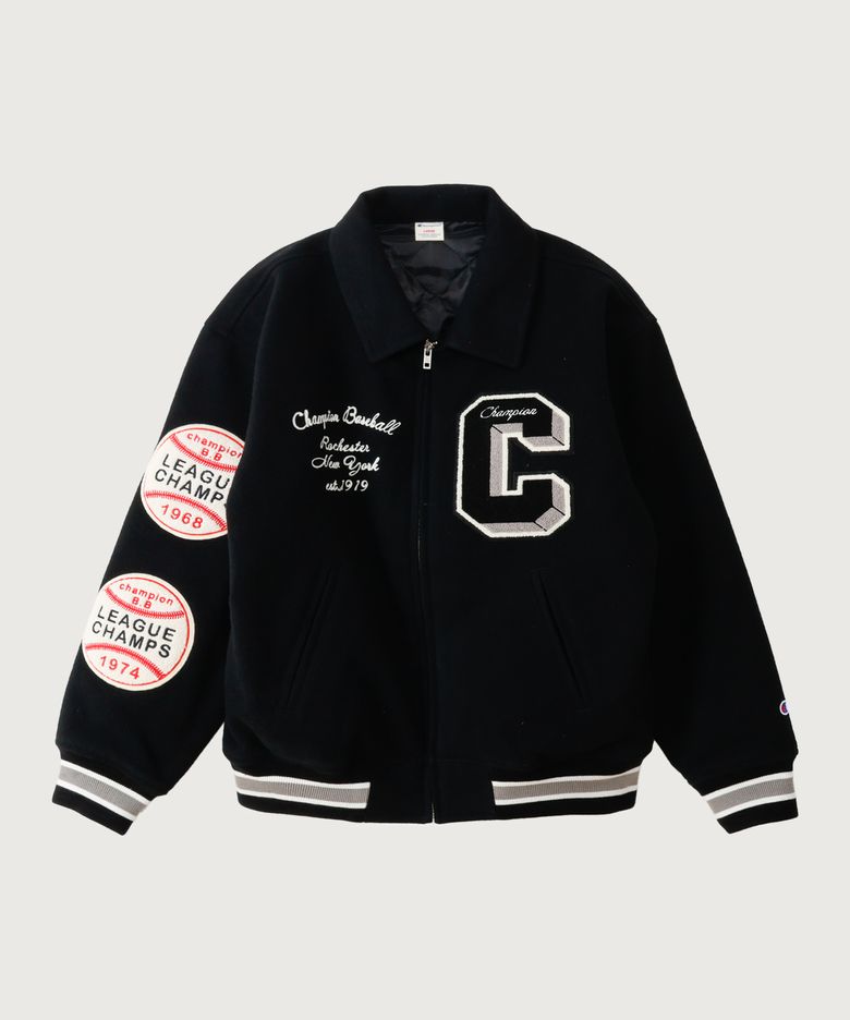 C로고 어워드 바시티 재킷 Black