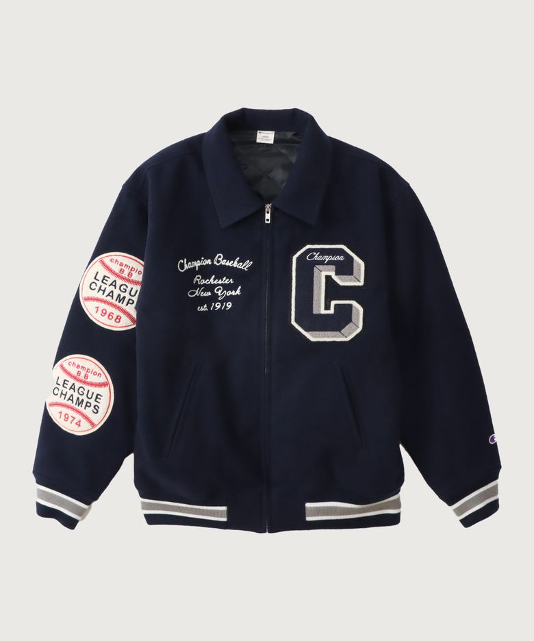 C로고 어워드 바시티 재킷 Navy
