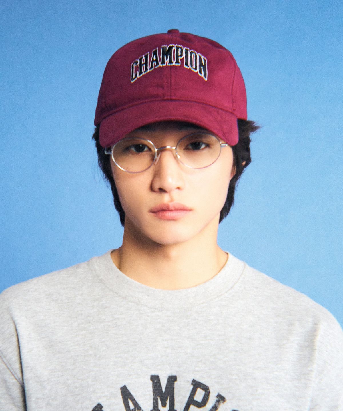 챔피온(CHAMPION) 아치 로고 볼캡 Burgundy