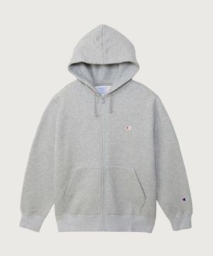 C로고 레귤러핏 후드 집업 Oxford Grey